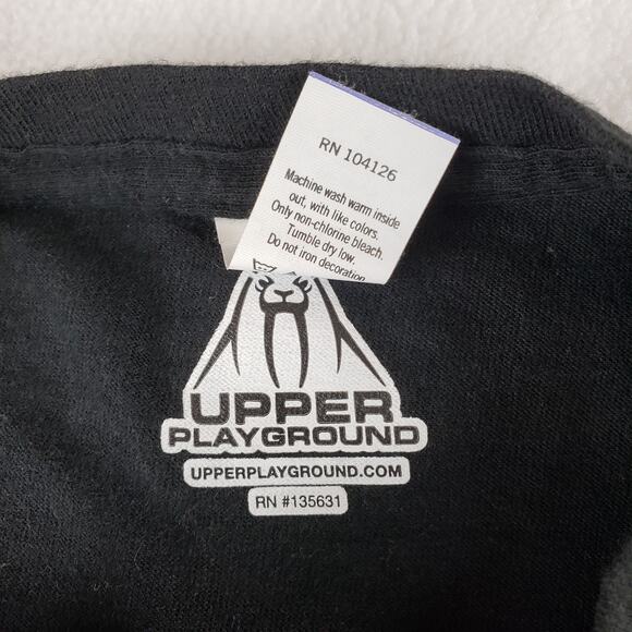 Upper Playground Shirt Womens Small Lucky Lager Black Short Sleeve 100% Cotton - Picture 6 of 8